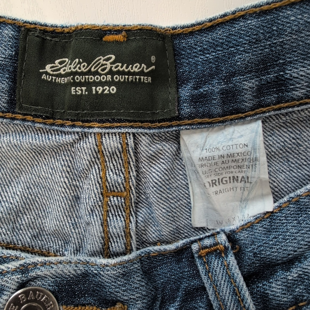 Eddie Bauer Straight Leg Jeans Men 34x30 Blue Denim Original Fit 100% Cotton - Picture 6 of 16